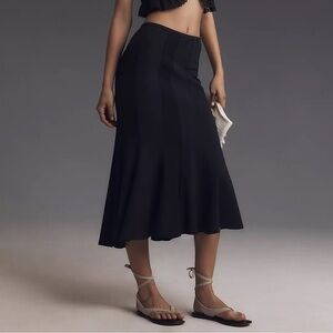 Anthropologie Fluted Knit Pencil Midi Skirt